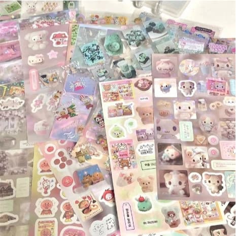 10 Pçs Y2K PET Transparente Flash Filme Adesivo Scrapbooking Decoração Adesivos DIY Telefone Material De Colagem