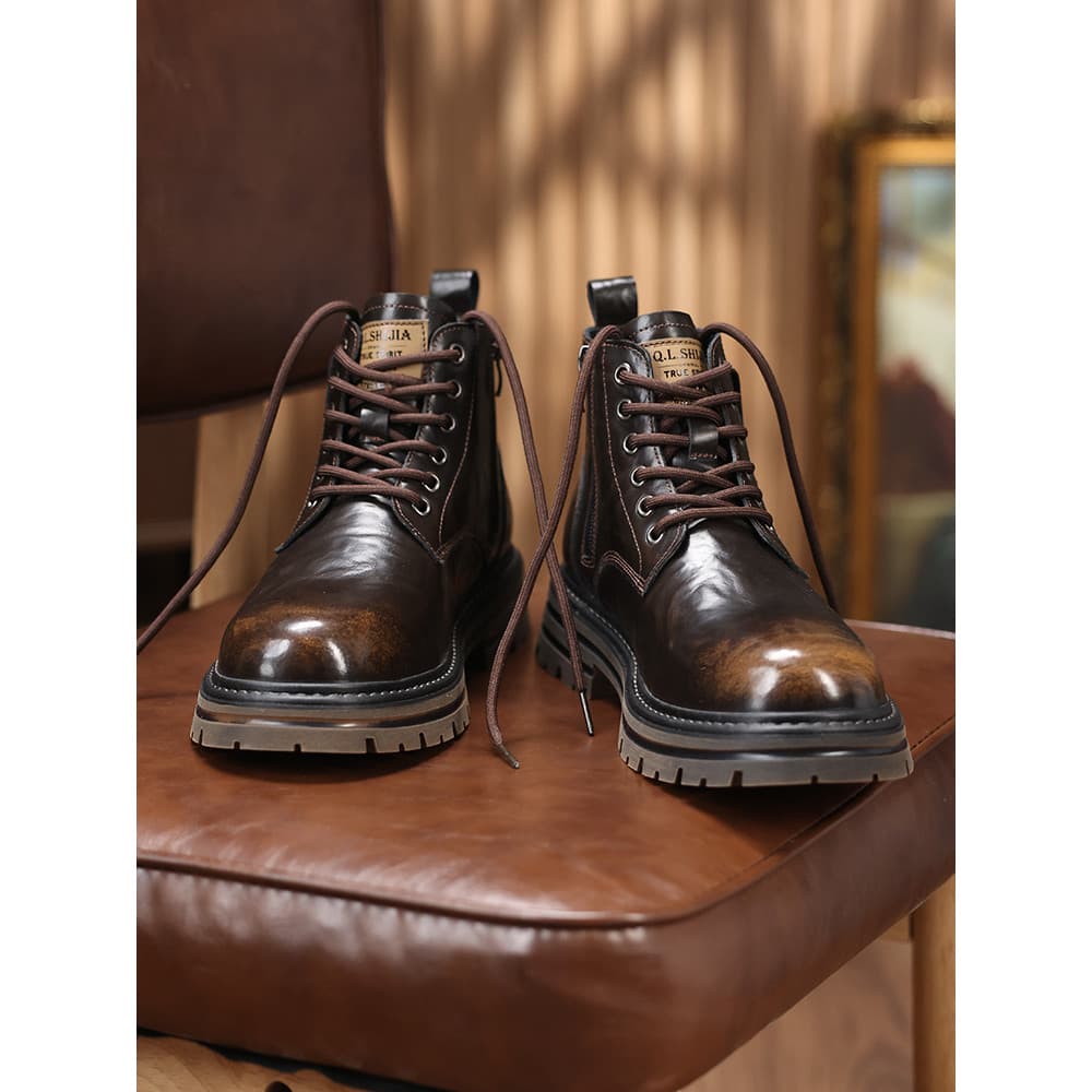 Martin botas masculinas 2025 outono inverno novo estilo estilo britânico Retro botas de cano alto masculino macacão de s