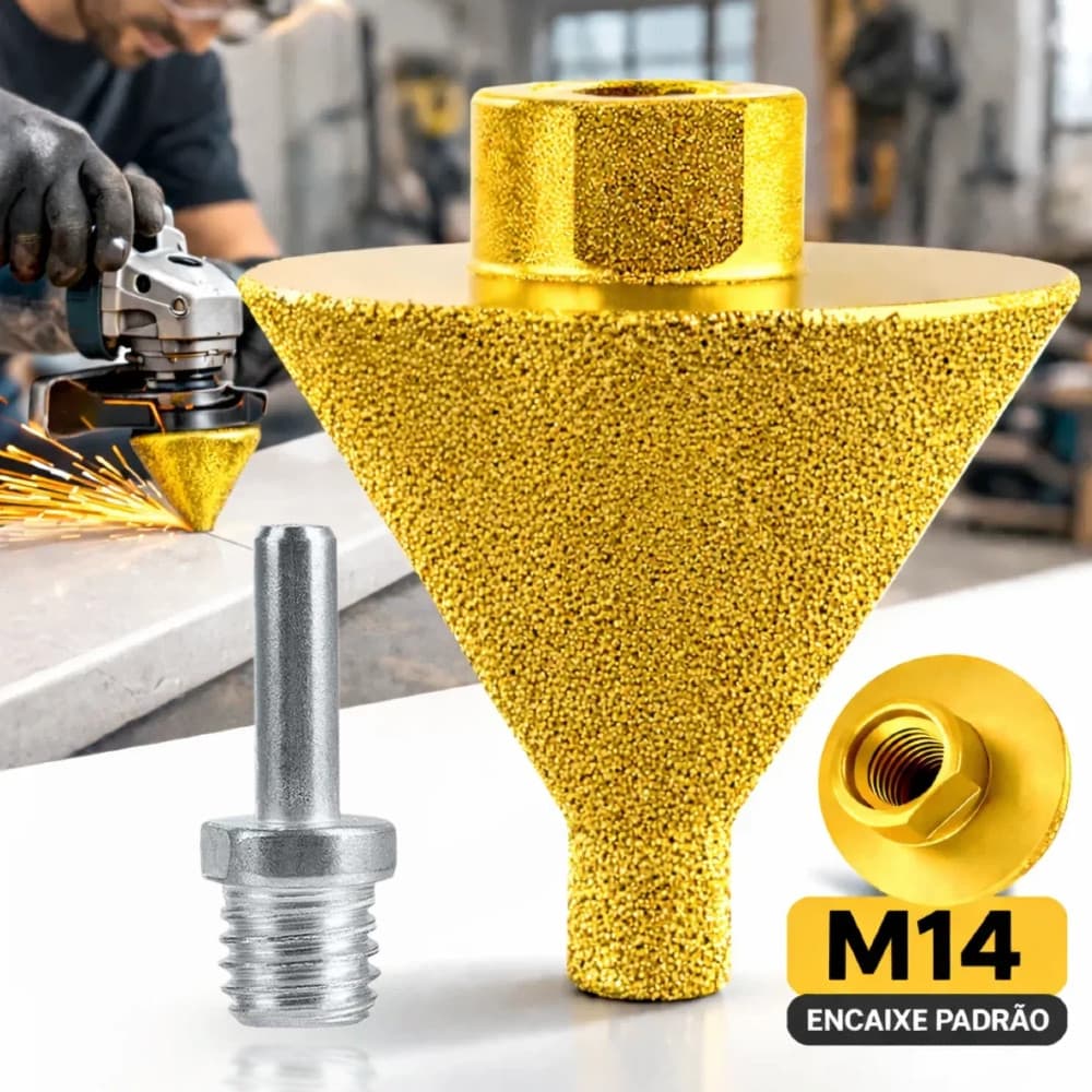 M14 Rosca Diamante Chanfro Bit Telha Cabeça 50mm De Moagem Chanfradura Broca Cone