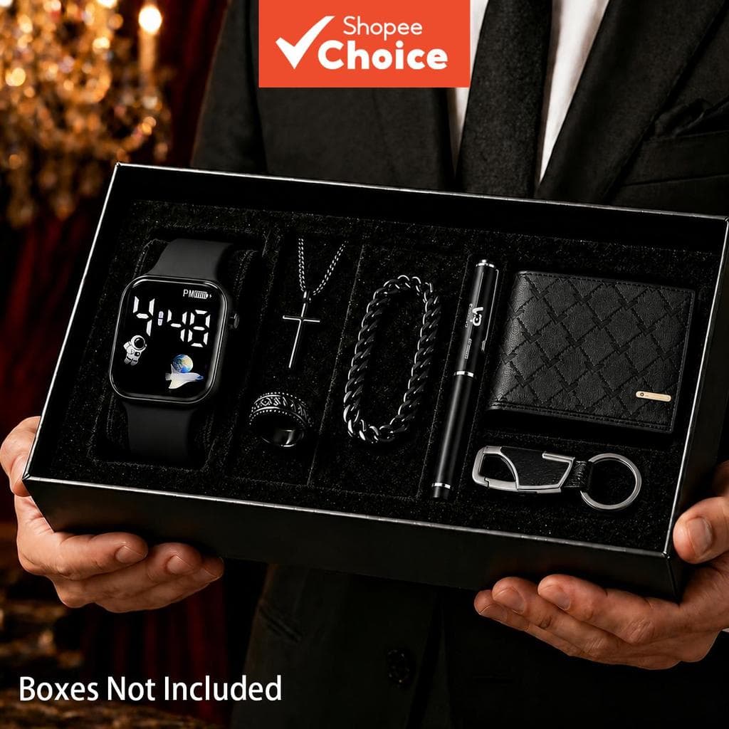 Relógio Masculino Presente Conjunto Casual Esportes De Pulso Acessórios Vintage Carteira Caneta Chaveiro