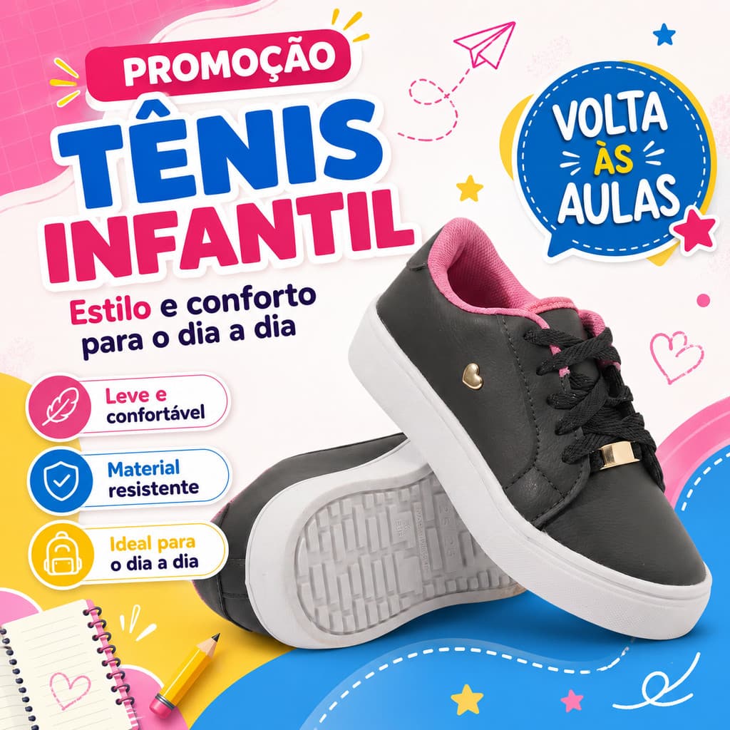 Sapato Infantil Menina Confortável Macio Com Design Delicado E Toque De Elegância Escolar
