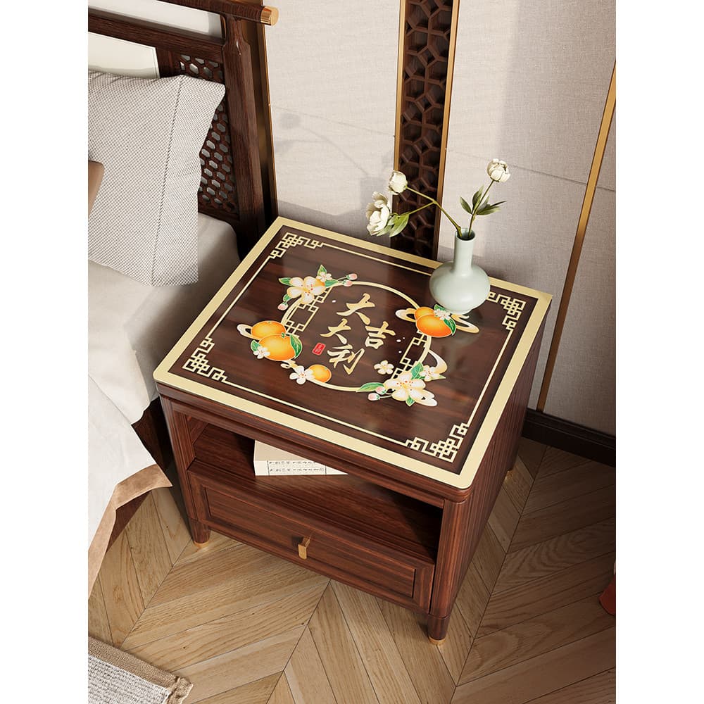 Novo estilo chinês antigo tapete de mesa cabeceira à prova dwaterproof água Oilproof descartável vidro macio transparent