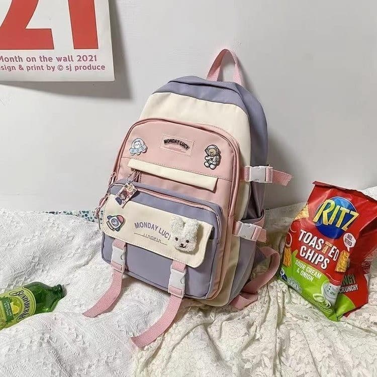 Mochila Casual/mochila de estudante/mochila de cor contrastante fresca/bolsa de viagem
