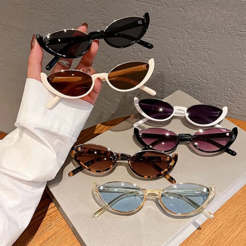 Óculos de Sol Femininos Estilo Gatinho Meio Aro, Óculos Retrô para Praia e Rua no Verão XSYW