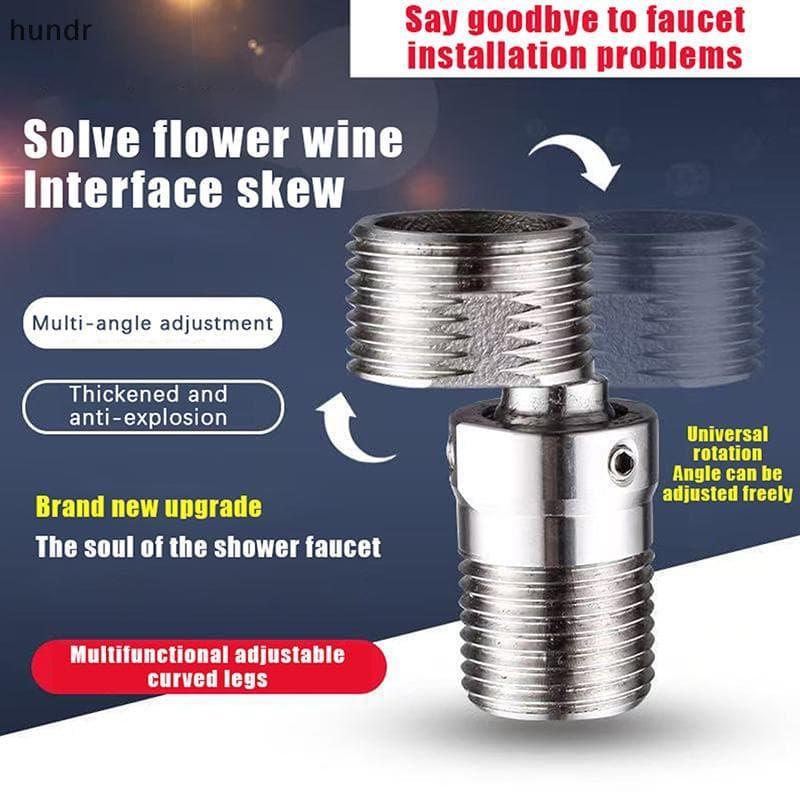 [hundr] Pé Curvo Angular Em Aço Inoxidável 304 360 ° Adaptador De Torneira De Chuveiro Montado Na Parede De Canto De Par