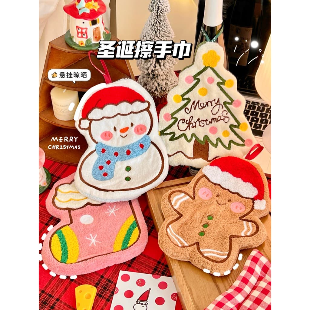 Toalha de mão fofa de natal, presente de ano novo, absorve água, secagem rápida, cozinha infantil, banheiro, toalha de p