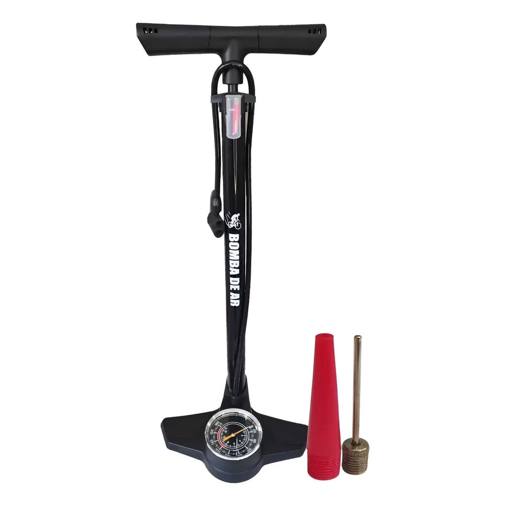 Bomba de Ar Alta Pressão Com Manômetro Para Bike Elétrica e Bicicleta MTB Speed