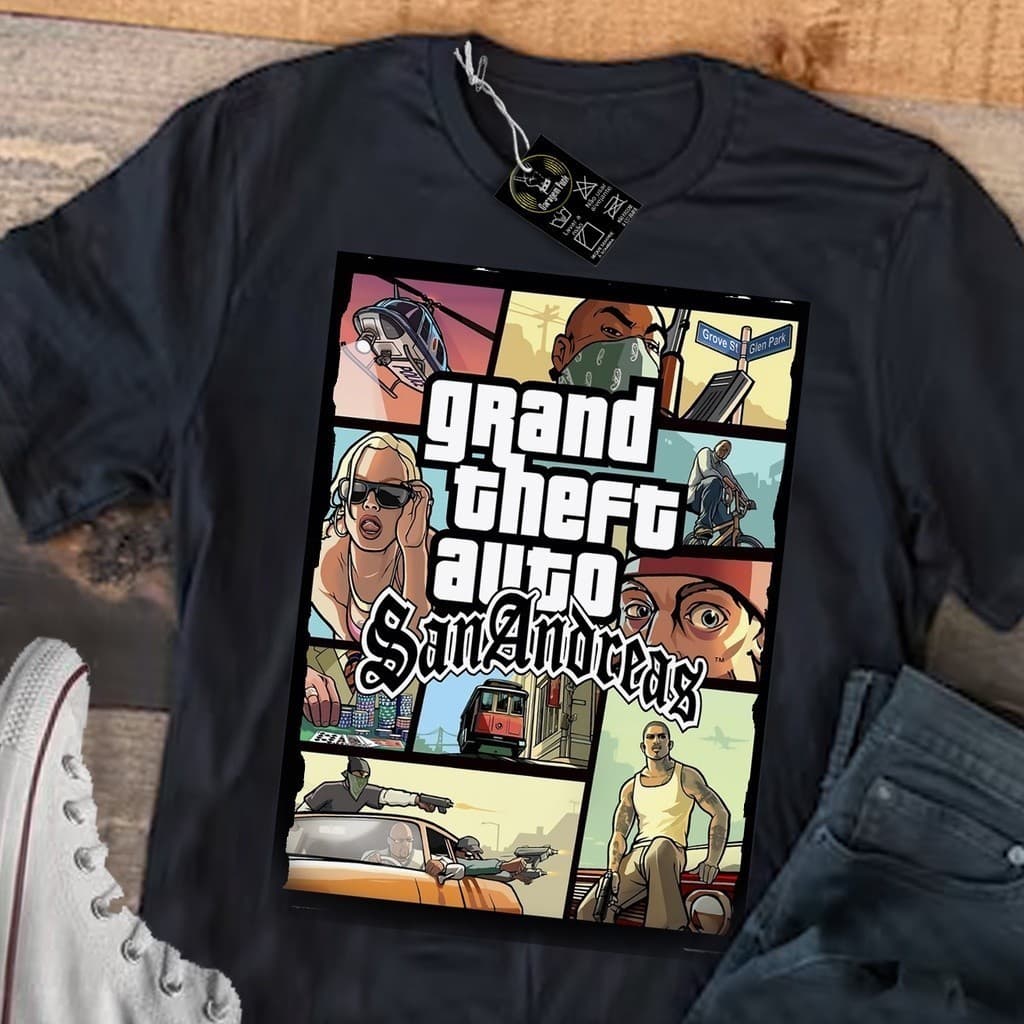 Camiseta Grand Theft Auto Camisa Gta unissex top ! !