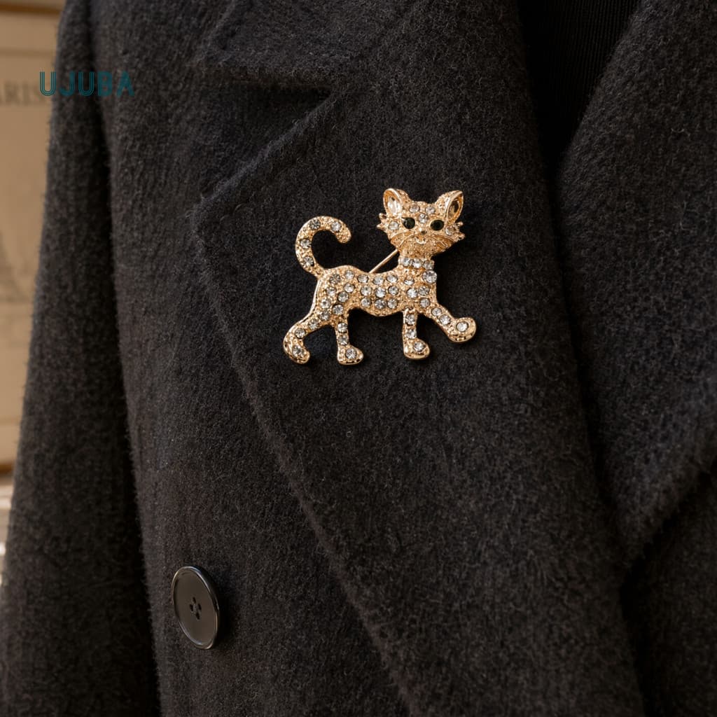 Pino De Lapela De Gatinho Ujb , Broche De Metal Durável Com Design De Fivela Forte Para Qualquer Roupa