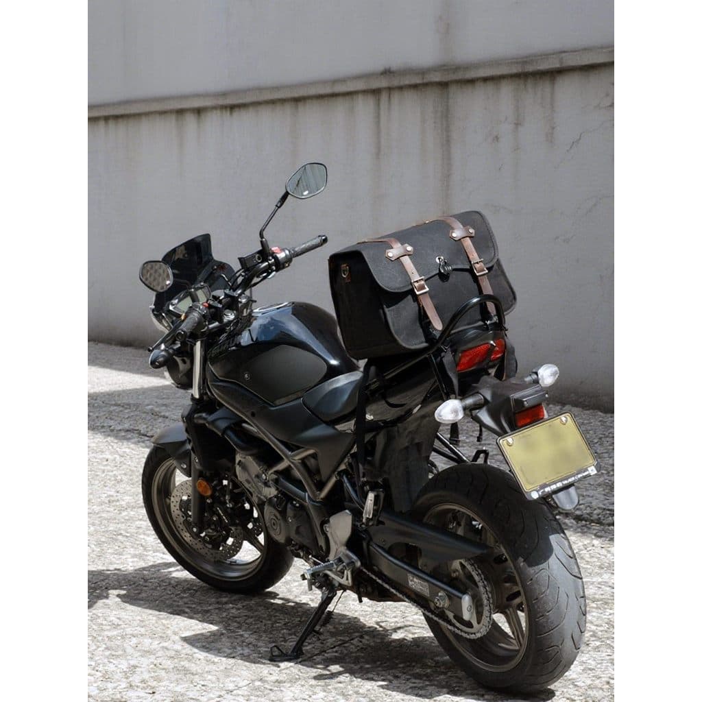 Estilo Retro saco de capacete da motocicleta lona prateleira saco ciclismo assento traseiro saco cauda caixa lateral Cro