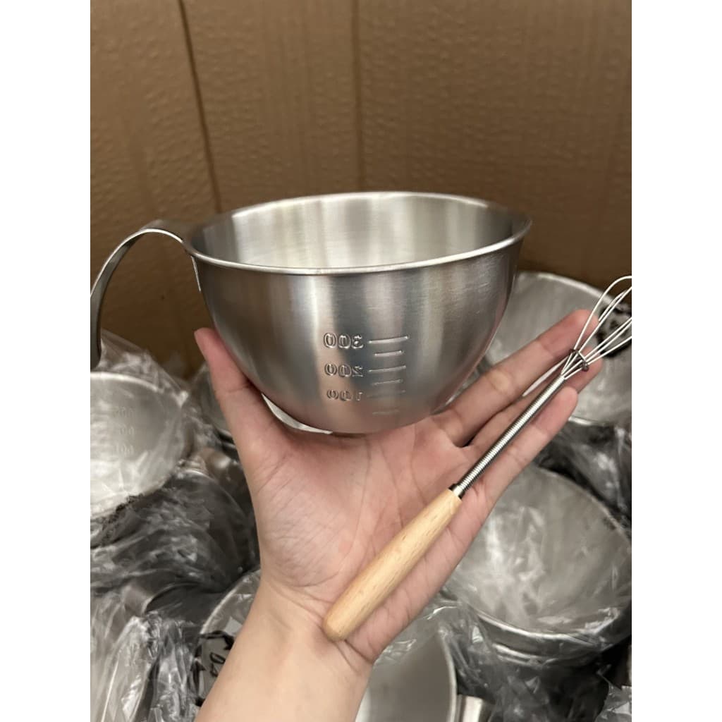 Yuanshan cozinha 304 batedor de ovos de aço inoxidável engrossado batedor bacia de leite à prova de respingos ferramenta