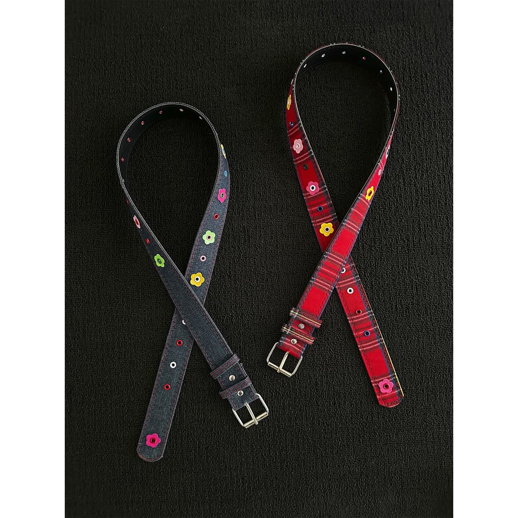 cinto masculino couro cinto country masculino cinto cowboy Retro xadrez Denim colorido flor fivela masculino estil