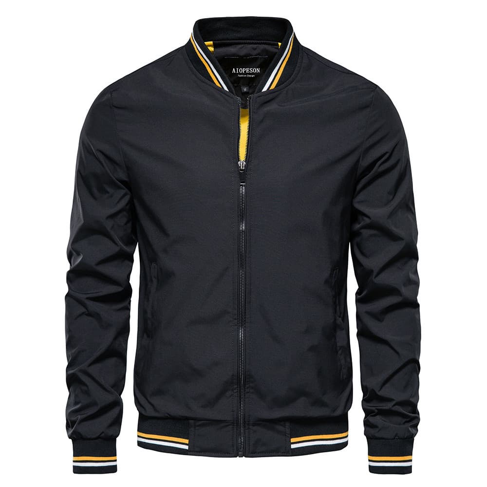 Primavera outono novo estilo masculino gola alta jaqueta Casual jaqueta masculina na moda à prova de vento masculino fin