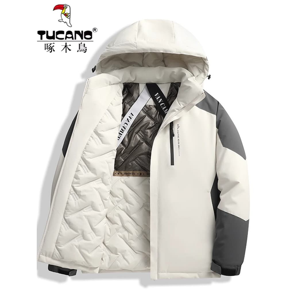 Woodpecker 2025 inverno masculino novo estilo engrossado jaqueta de algodão jaqueta estilo feminino à prova de vento que