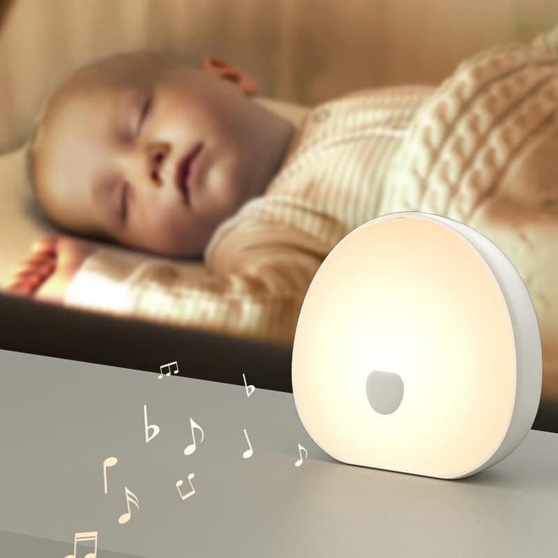 Máquina De Ruído Branco Para Dormir RGB Com Som Calmante Tocável Recarregável LED Luz Noturna Relaxante Áudio E Lâmpada