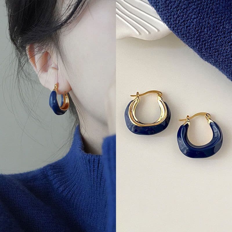 Brincos Retro Klein Blue Niche Design Temperamento Brincos High-End Novo Estilo Senhoras da moda
