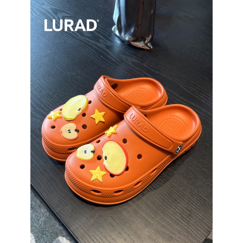 Buraco sapatos femininos diy moda criativa Apple sapatos flor casa antiderrapante respirável resistente ao desgaste ao a