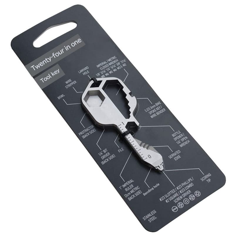 < A Handy Tool Key > Combinação de Mini faca externa multifuncional ferramenta dobrável parafuso abridor de garrafas
