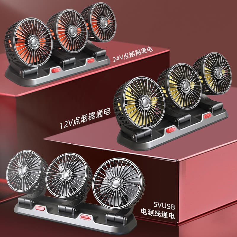 Acessórios para carro ventilador de carro 24v caminhão grande 12v poderoso alto vento Interface usb multifuncional venti