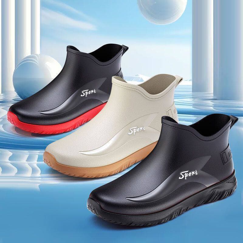 Moda pesca trabalho botas de chuva masculino tubo curto impermeável Casual botas de chuva exterior Wear cozinha Anti-des