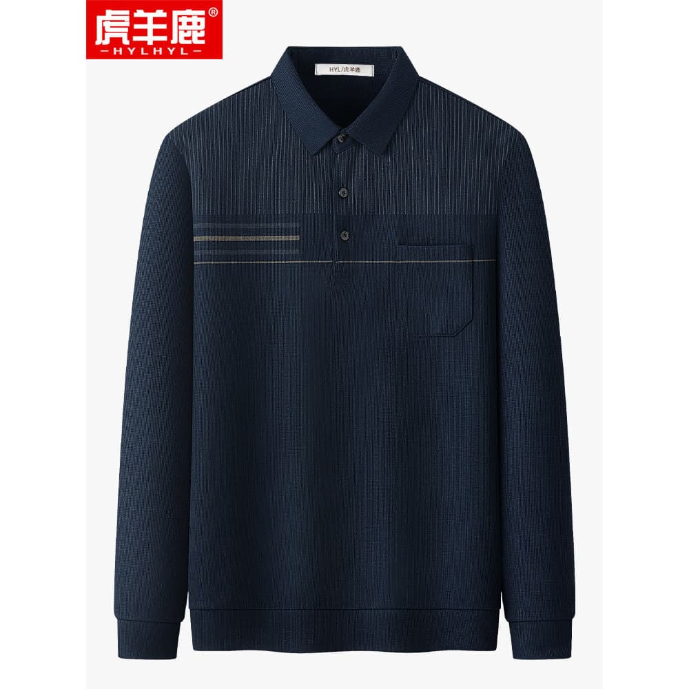 Camiseta masculina de manga comprida de meia-idade, pai, outono, camisas de fundo, primavera, outono, idosos de meia-ida