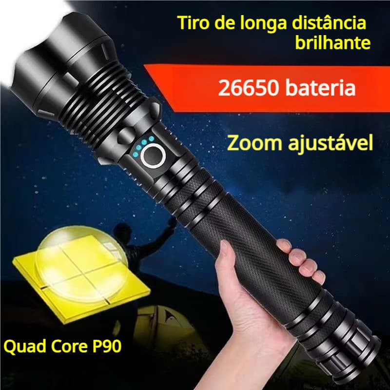 Lanterna Super Potente T9 P50/P90 Tática Camping Lâmpada De Iluminação De Longa Altitude Exclusiva leve já