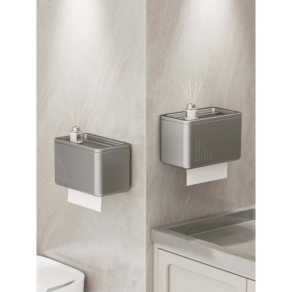Suporte de tecido higiênico doméstico caixa de papel higiênico banheiro à prova dwaterproof água rolo de papel fixado na