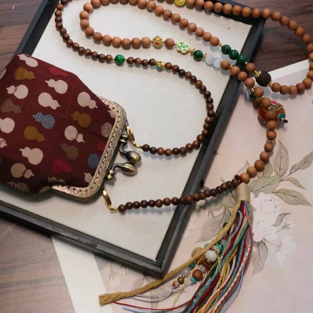Pingente vintage de sândalo em estilo chinês, super bonito, pode ser usado como corrente transversal ou como corrente de