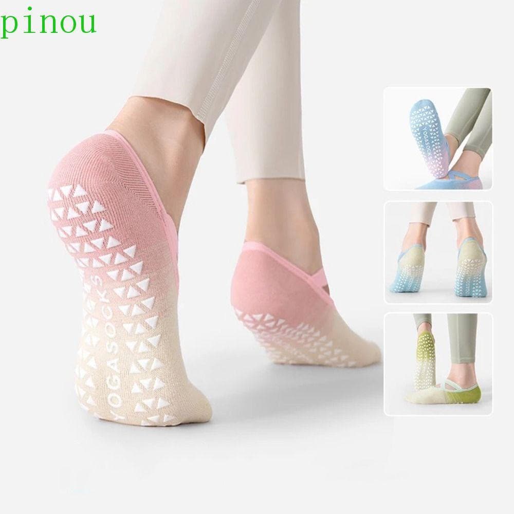 PINOU 6 Pares De Meias De Ioga Fitness , Fundo De Toalha Respirável De Retalhos , Absorventes De Suor