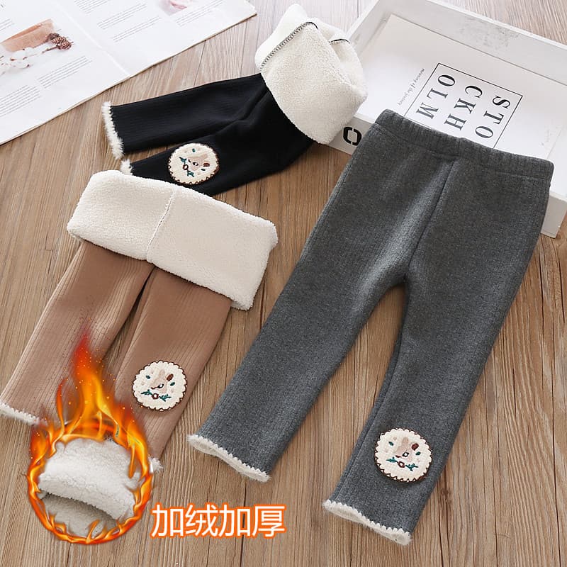 Meninas velo-fleece Leggings 2022 outono inverno botas calças 1-3-5 anos de idade 2 bebês 6 moda 4 versão coreana calças
