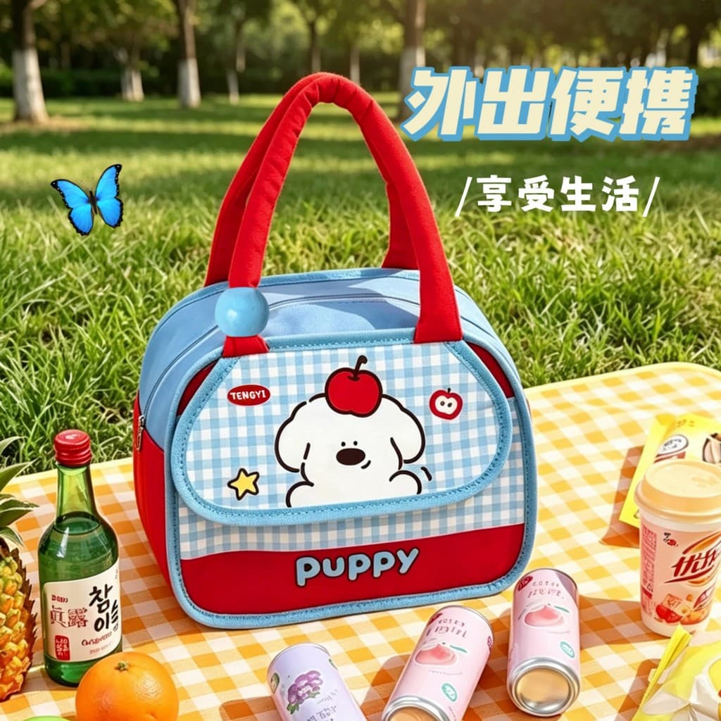 Preço Yiwu pequeno produto dos desenhos animados saco de estudante menina bonito portátil isolado saco de folha de alumí