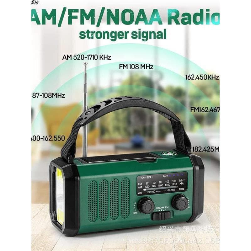 2.000mAh Energia Solar Recarregável Tesouro Gerador de Manivela Rádio de Emergência Suprimentos de Sobrevivência Black T