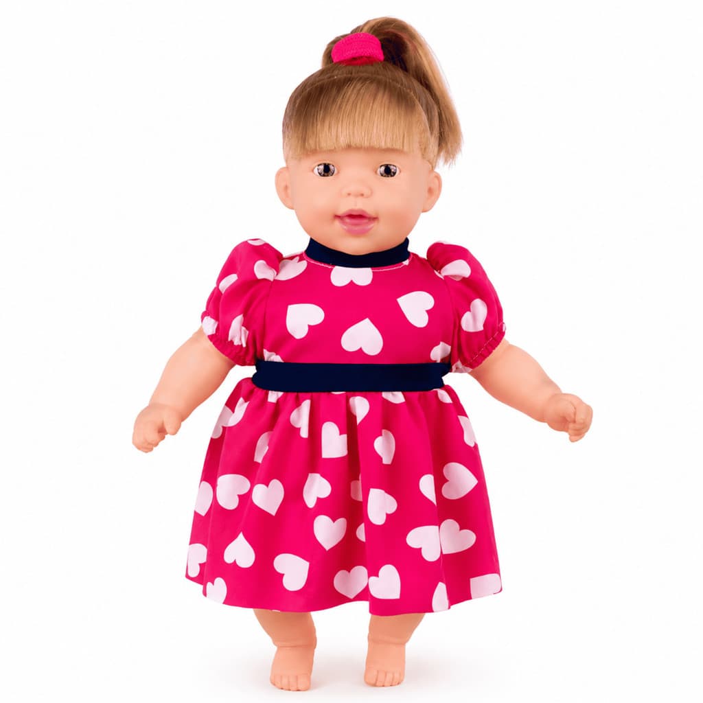 Boneca Antonella Faz Xixi 35cm com Mamadeira e Penico Boneca Interativa Infantil Educativa