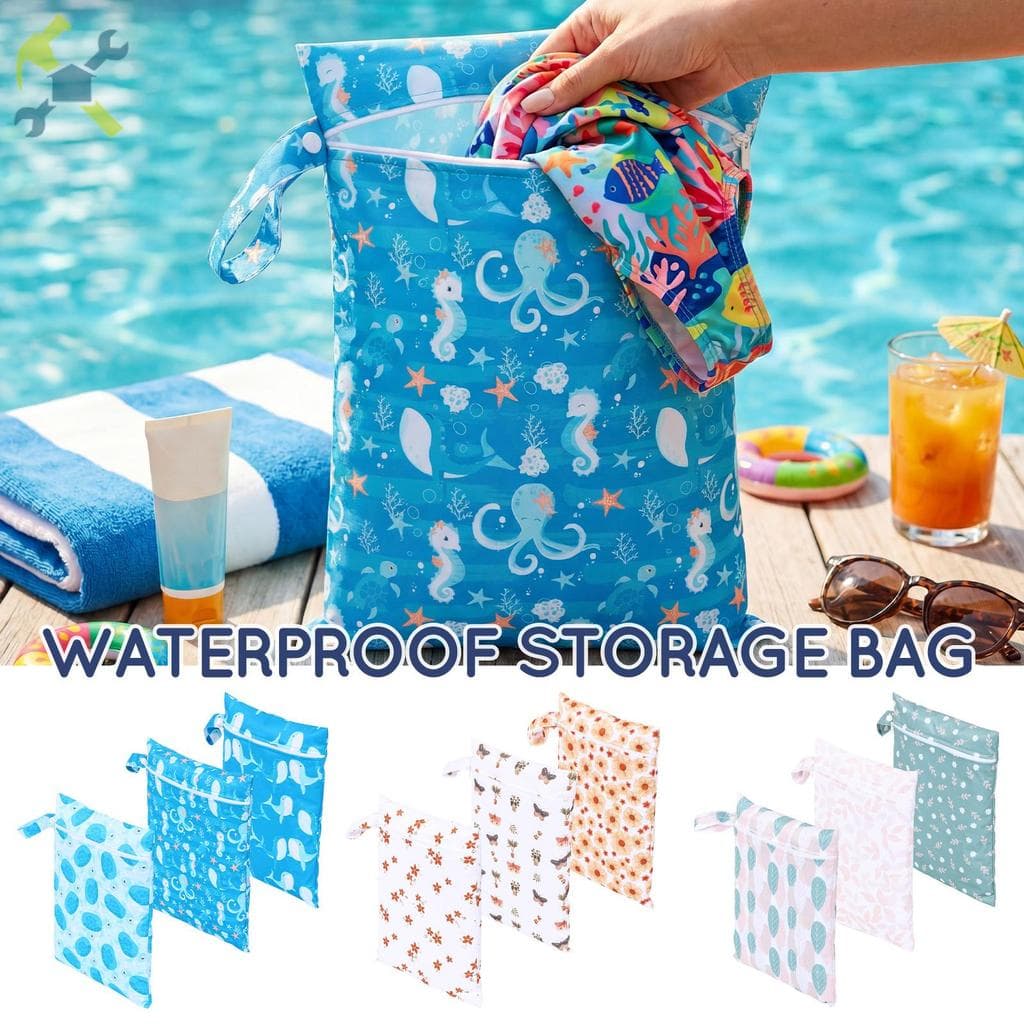 3 Pçs Saco De Fraldas De Pano À Prova Dwaterproof Água Molhado Seco Para Item Do Bebê Maiô Viagem Ginásio Roupas Praia P
