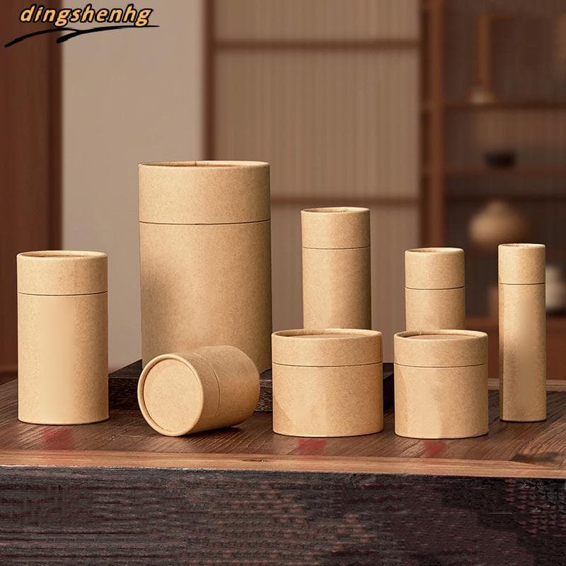 1 Pçs Tubos De Papelão Kraft Recipientes Redondos Para Chá Caddy Café Cosméticos Artesanato Presente Storager