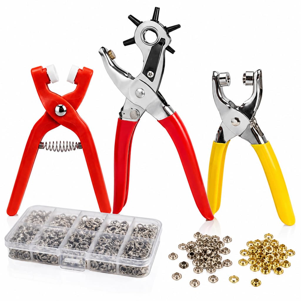 Kit 3 Alicates Botão Tic Tac Ilhós Vazador Artesanato Couro
