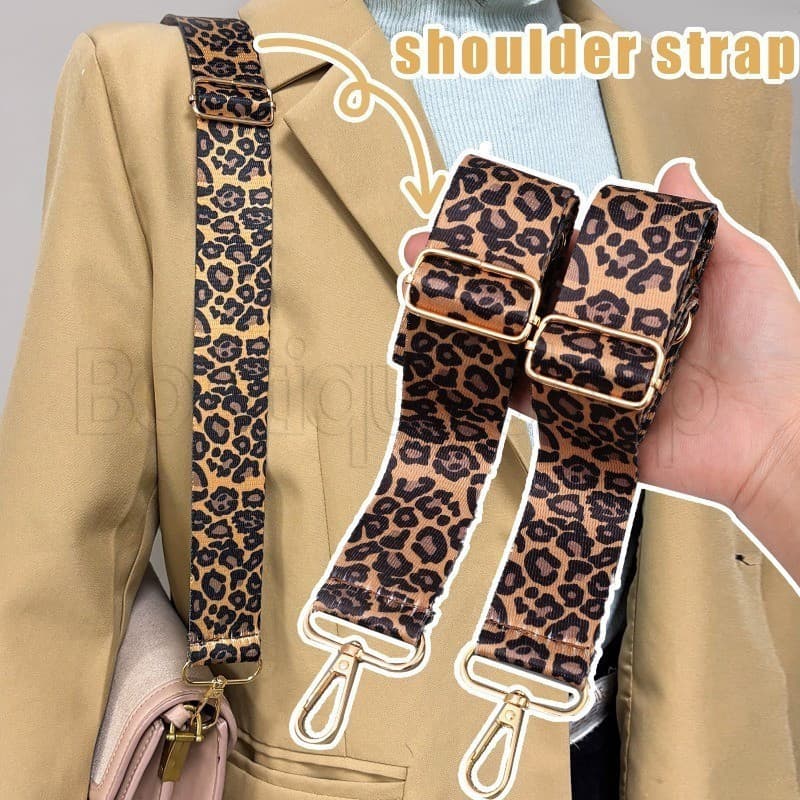 Alça De Bolsa Ajustável Com Estampa De Leopardo – Alças Retrô Acessórios De Moda Para DIY Cintos De Reposição Ombro Larg