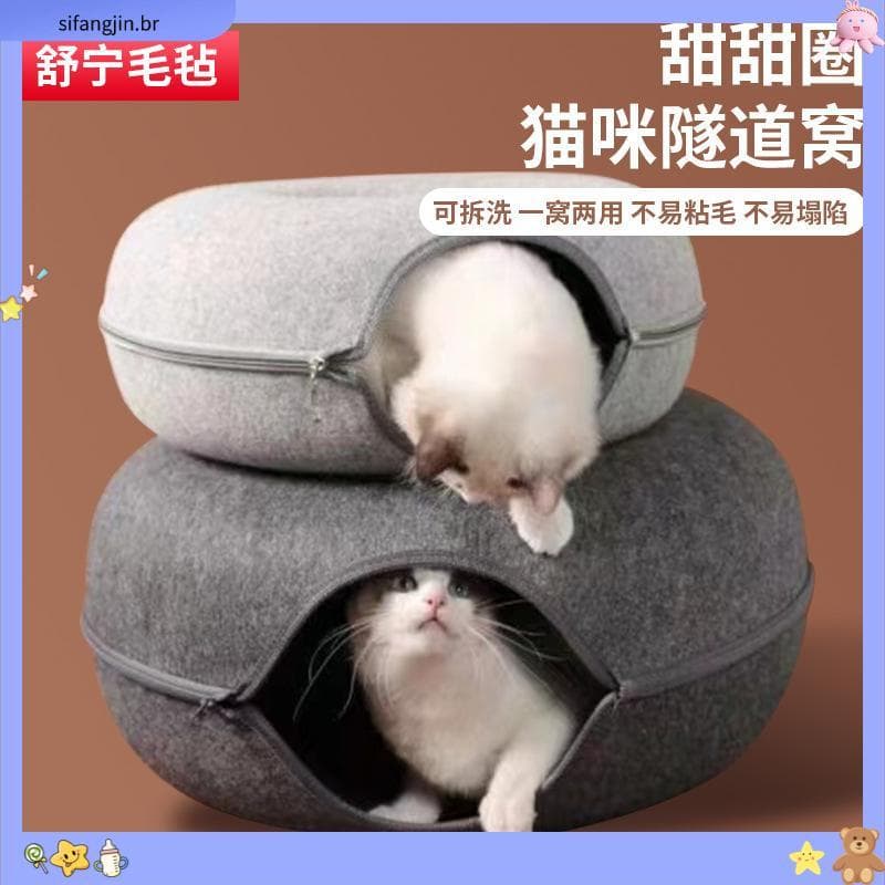 Cama Interativa De Túnel Para Gatos Don ut Pet Toy Cat House