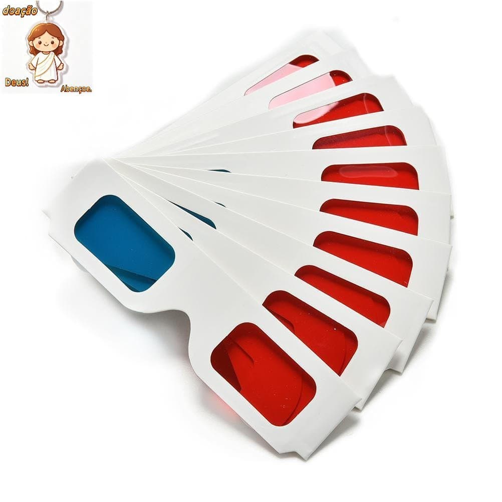 10pcs Óculos De Vídeo De Papelão De Papel Vermelho Azul Cian 3d Universal Anaglyph