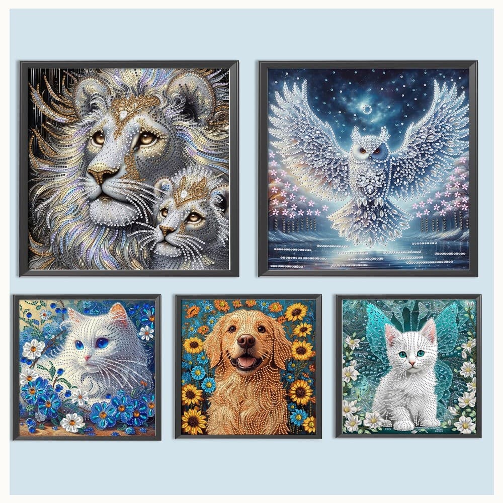 Pinturas De Pontos De Diamante Com Broca Parcial DIY Em Formato Especial De Animal Para Adultos Decoração De Casa 11.81