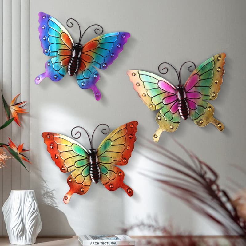 Estatueta De Borboleta Artificial , Ornamento Animal De Ferro Forjado , Decoração De Paisagem De Jardim Ao Ar Livre , Es