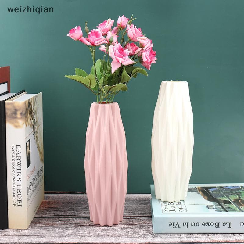 [T & B] Vaso De Flores Decoração Para Casa Plástico Imitação Branca De Cerâmica (br)