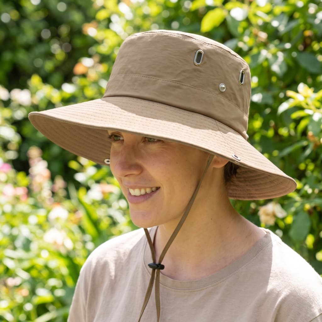 Chapéu Balde Com Alça De Queixo Ajustável De Sol Embalável Semi-Rígido Para Caminhantes , Caminhadas , Pesca