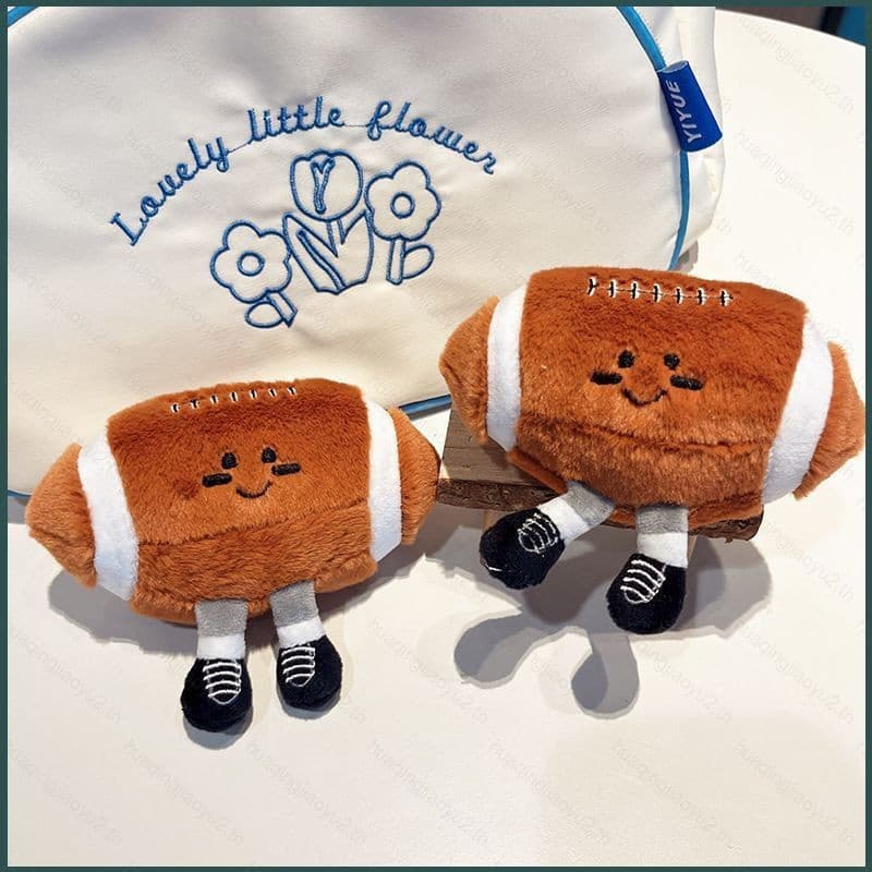Boneca de Pelúcia de Rugby Cartoon para Meninas Decoração de Casa Brinquedo Chaveiro Pendente