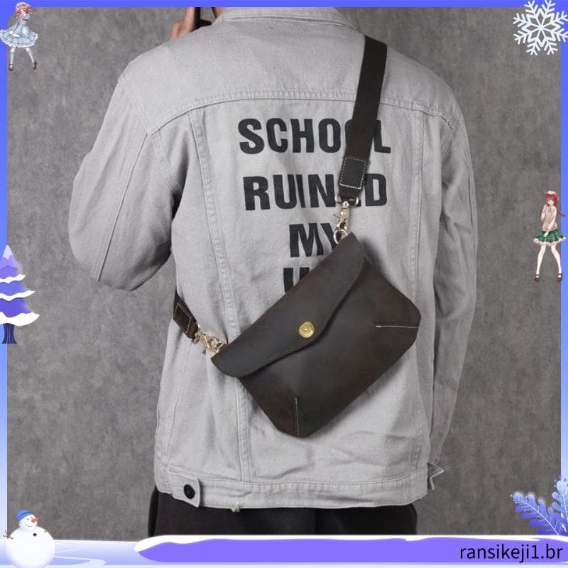 5550 Coleção Pessoas Artesanal Retro Crazy Horse Couro Bolsa Masculina Feminina Casual Portátil Pequena Bolsa de Ombro J