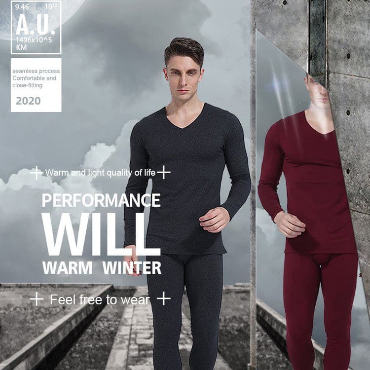 [Aquecimento Sem Costura] Men's Thermal Underwear Set Roupa Térmica Masculina/Outono e Inverno/Conjunto Quente