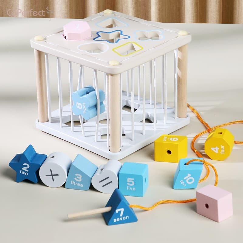 Brinquedo Correspondente Em Forma De Hexaedro De Madeira-Cubos De Rubik Para Educação Infantil Agarrar Bebês