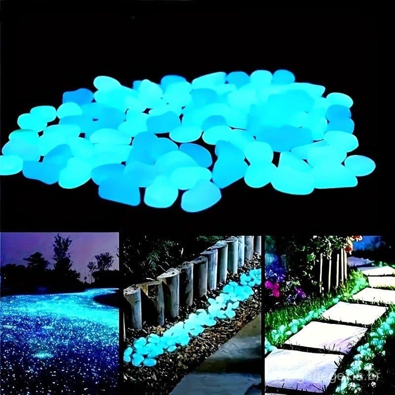 100 Pçs Pedra De Rocha Luminosa Escuro Jardim Seixos Calçada Decoração Do Tanque De Peixes Aquários Tanques Tear