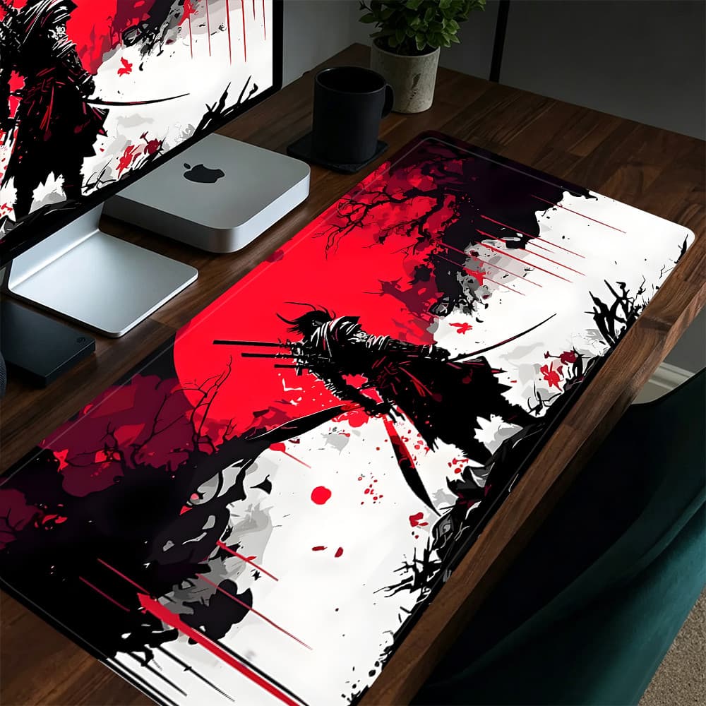 Grande Jogo Mouse Pad Antiderrapante 80X30 CM Impressões Personalizadas Mousepad Borda Costurada Samurai KK2