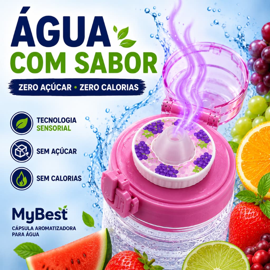 Aromatizador para Água Cápsula de Aroma Zero Açúcar Sem Calorias para Garrafa Reutilizável MyBest